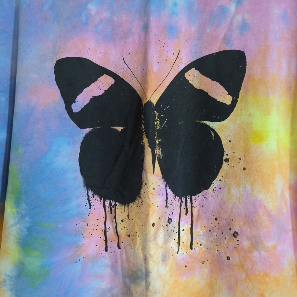 Ed Sheeran Concert T-shirt Tie Dye Mathematics Tour Butterfly Large EUC - Picture 2 of 3